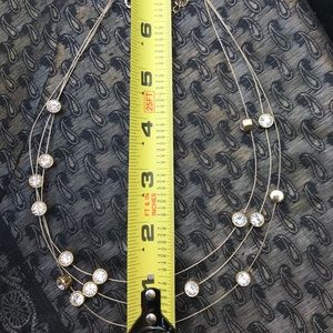 Gold toned stones 3 layered necklace